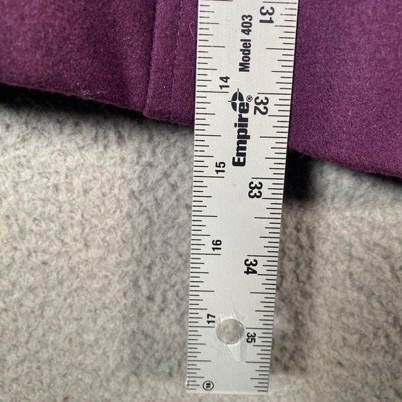 Tulle Purple Wool Blend Coat Button Front Lapel Collar Lined Women's Size L - Picture 12 of 16
